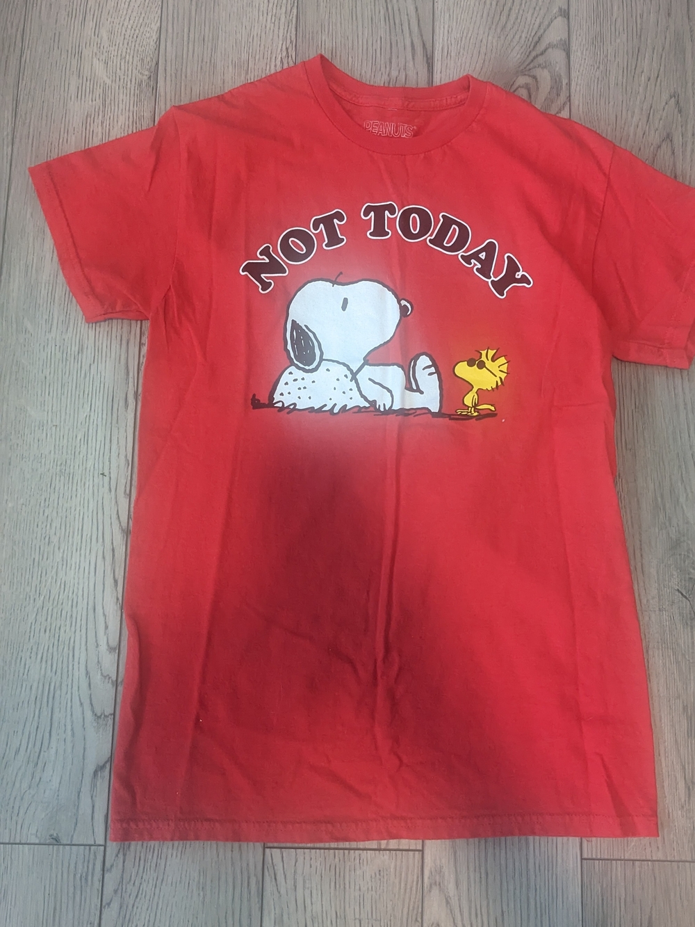 Peanuts Red 'Not Today' Snoopy & Woodstock Short Sleeve Tee